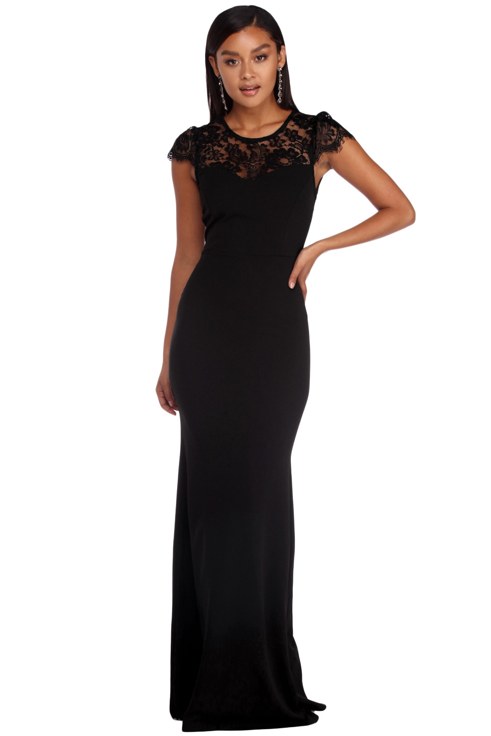 black gown open back