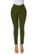 Olive High Waisted Skinny Jeans with Round Pockets