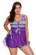 Orchid Tribal Print Accent Swimdress and Short Set