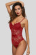 Red Lace Panelled Bodysuit