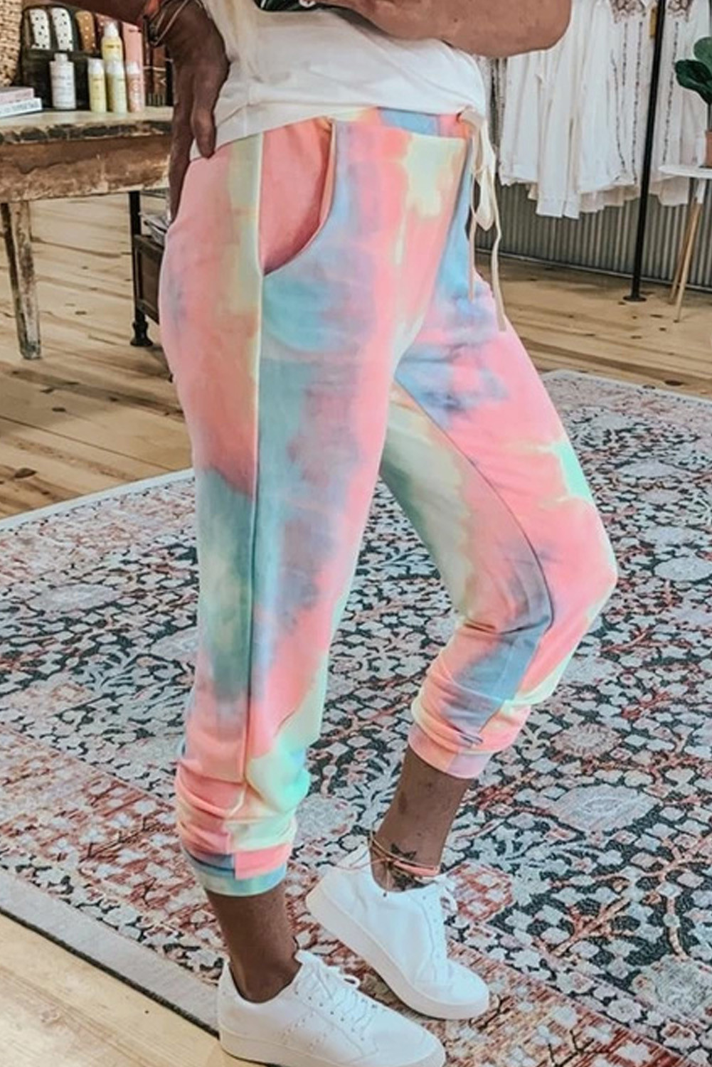 tie dye drawstring pants
