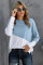 Light Blue Patchwork Dropped Shoulder Sweatshirt