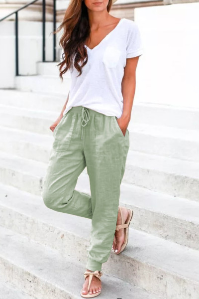 drawstring cargo joggers