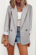 Gray Buttoned Lapel Collar Blazer with Pocket