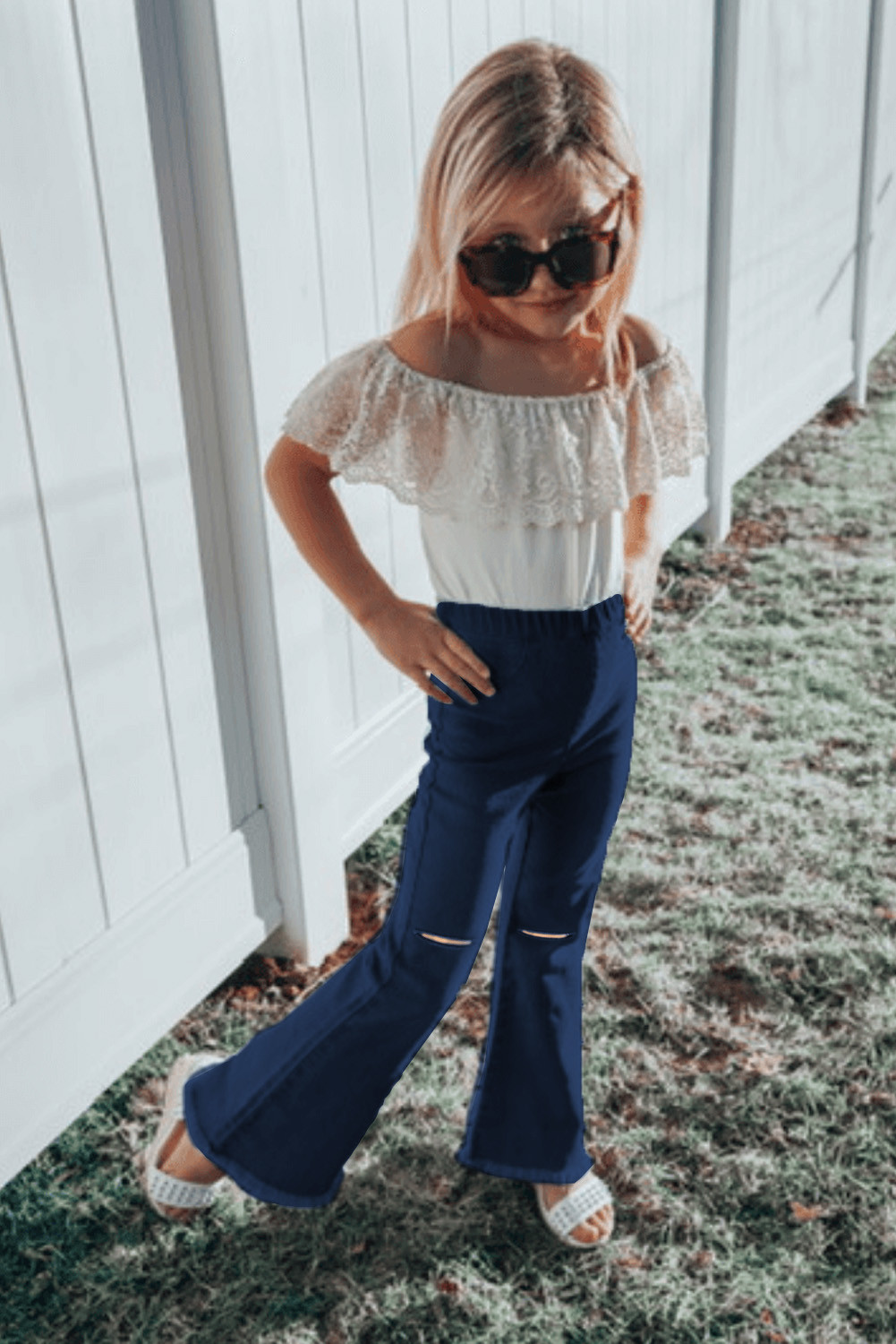 distressed bell bottom jeans