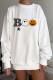 White Crew Neck Halloween Elements Print Oversize Sweatshirt