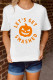 Белая футболка с изображением тыквенного лица на Хэллоуин LET'S GET SMASHED