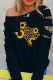 Leopard Sunflower Patchwork Cut Out Long Sleeve Sweatshirt
