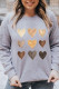 Серый свитшот-пуловер с круглым вырезом и принтом в виде сердечек