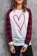 Valentine Heart Print Plaid Long Sleeve Pullover Sweatshirt