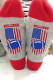 Gray BULLDOGS American Flag Football Print Socks
