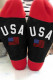 Black USA Flag Print Color Block Crew Socks