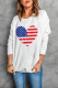 پیراهن پیراهن کش دار چاپی به شکل قلب پرچم سفید آمریکا