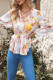 Блузка с круглыми рукавами и оборками с цветочным принтом и оборками на талии
