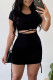 Black Short Sleeve Cutout Bodycon Mini Dress
