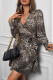 Leopard Print Ruffle Lace-up V Neck Mini Dress