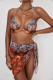 Leopard Ruffle Bikini with Sarong