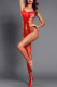 Red Sexy Fishnet Big Holes Open Crotch Body Stocking