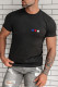 Black Men's Star Print Crewneck Short Sleeve T-shirt