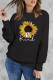 Black Be Kind Sunflower Print Long Sleeve Graphic Sweatshirt