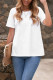 White Solid Color Rolled Short Sleeve T Shirt