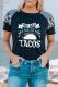 Black You Had Me at Tacos Graphic Spliced Short Sleeve Tee