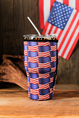Multicolor 30OZ American Flag Print Cup Cover