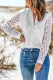 White Lace Contrast Sleeves Buttoned Shirt