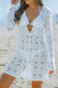 ホワイトボタンダウンレースチュニックビーチドレス
