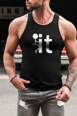 Black it Graphic Print Muscle Fit Men's Tank Top