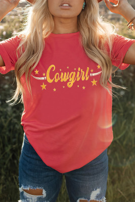 Red Starlet Cowgirl Graphic Short Sleeve Tee
