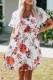 Beige Loose Short Sleeve Floral Dress