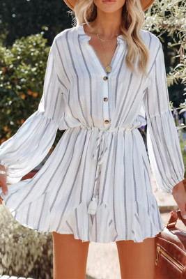 Striped Long Sleeve Mini Dresse