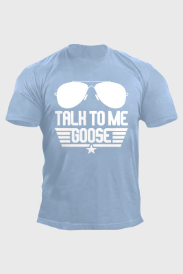 Sky Blue Talk to Me Goose Sunglasses Graphic Mens Tank Top