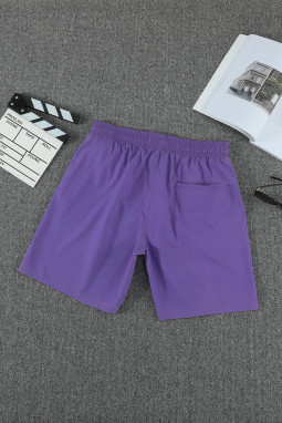 紫色别致遇热变色休闲运动男士短裤