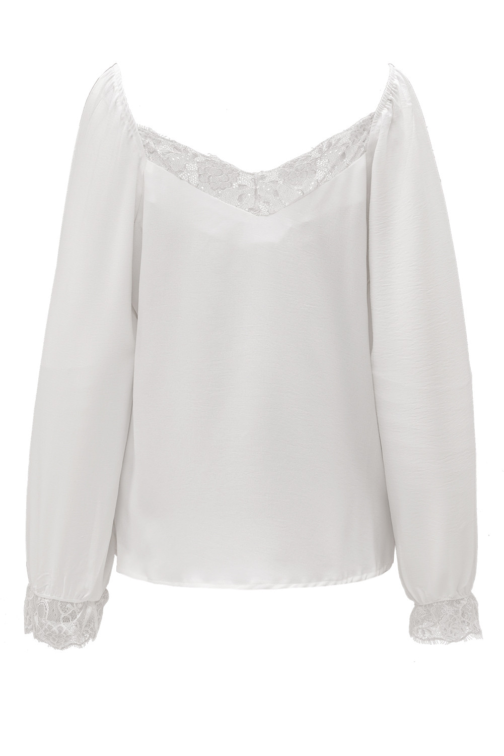 白色缎面蕾丝衬衫 LC253155