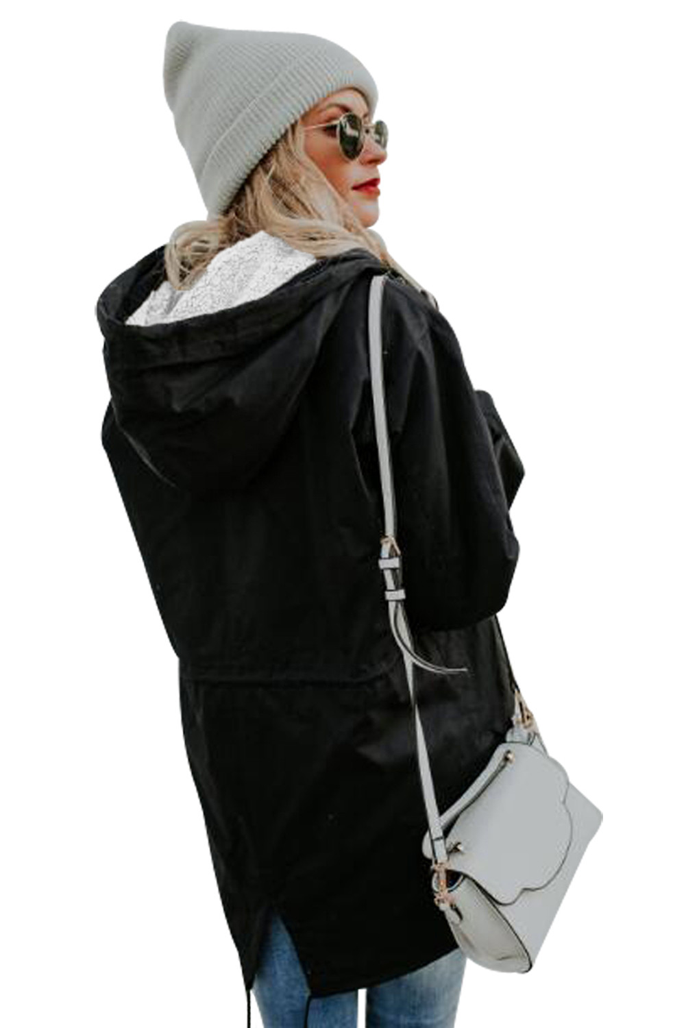 黑色时尚拉链女士夹克外套 LC85139