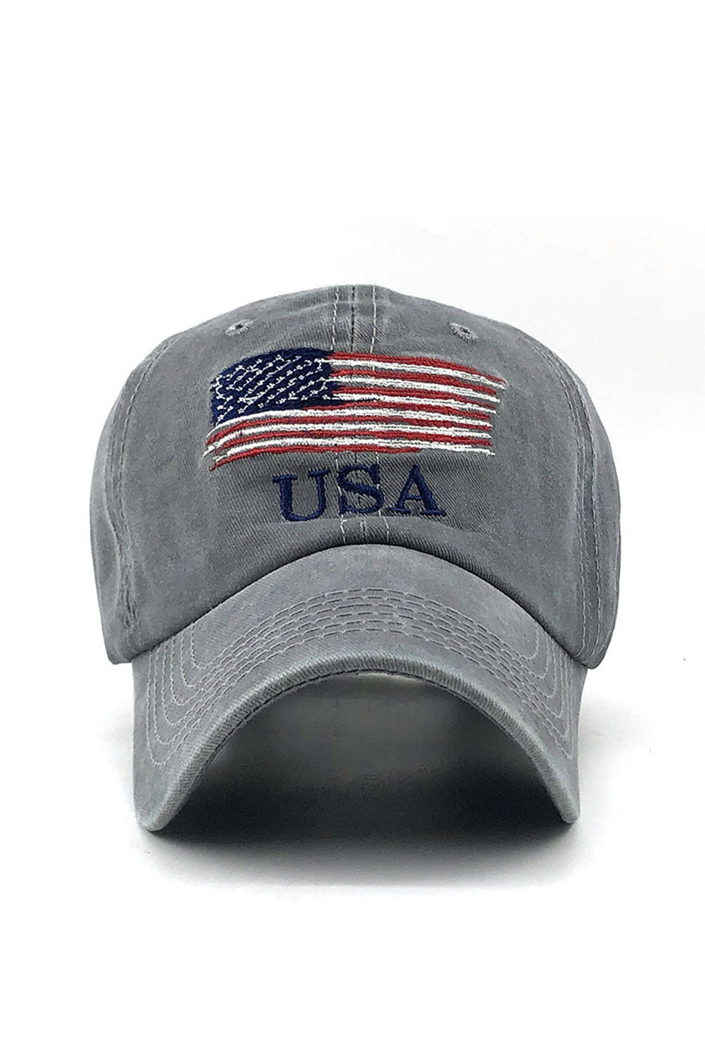 灰色美国国旗刺绣男士棒球帽 LC02703