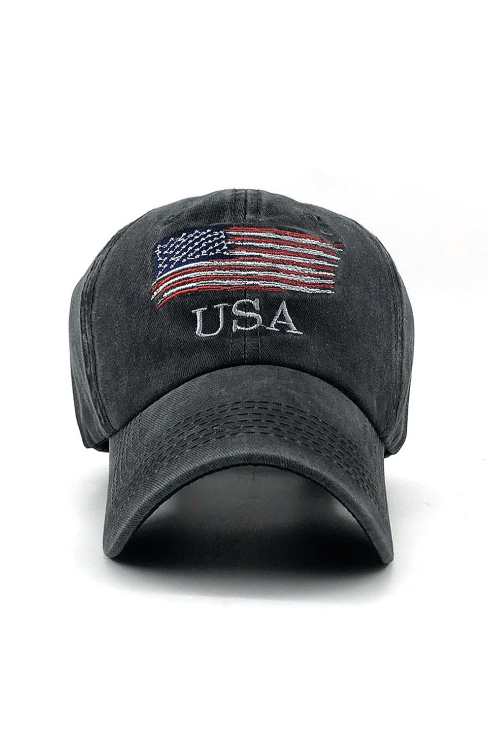 黑色美国国旗刺绣男士棒球帽 LC02703