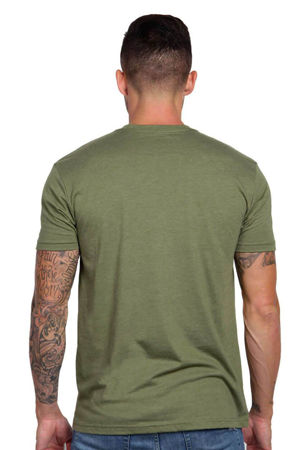 绿色纯色基本圆领短袖男士 T 恤 MC252852
