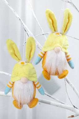 黄色可爱复活节兔子吊坠家居装饰品