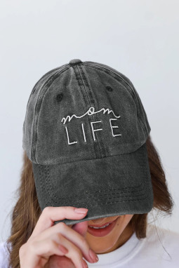 黑色 Vintage mom LIFE 牛仔帽