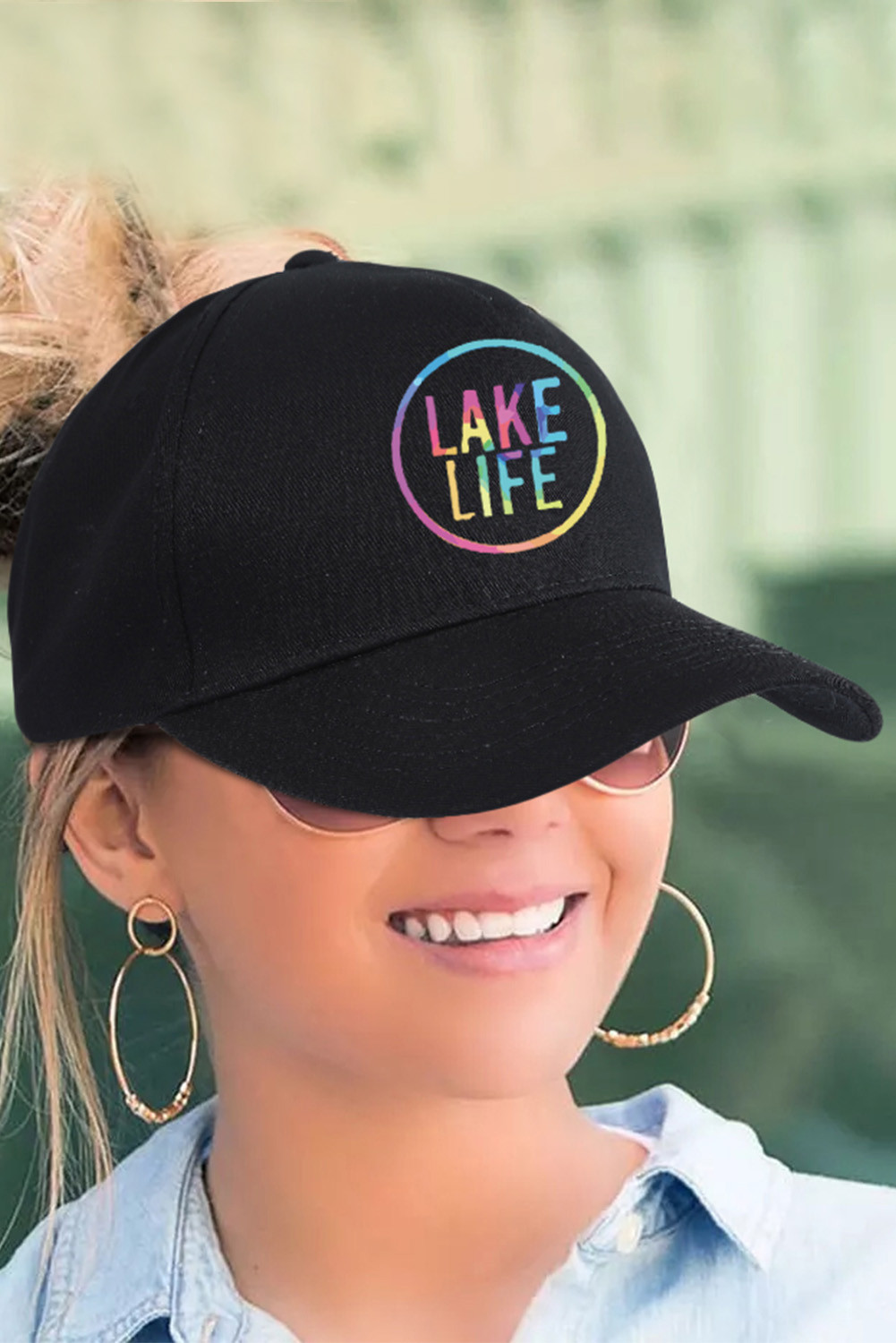 黑色 Lake Life 时尚棒球帽 LC02665
