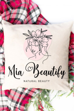 米色 Mia Beautify NATURAL BEAUTY 图案枕套