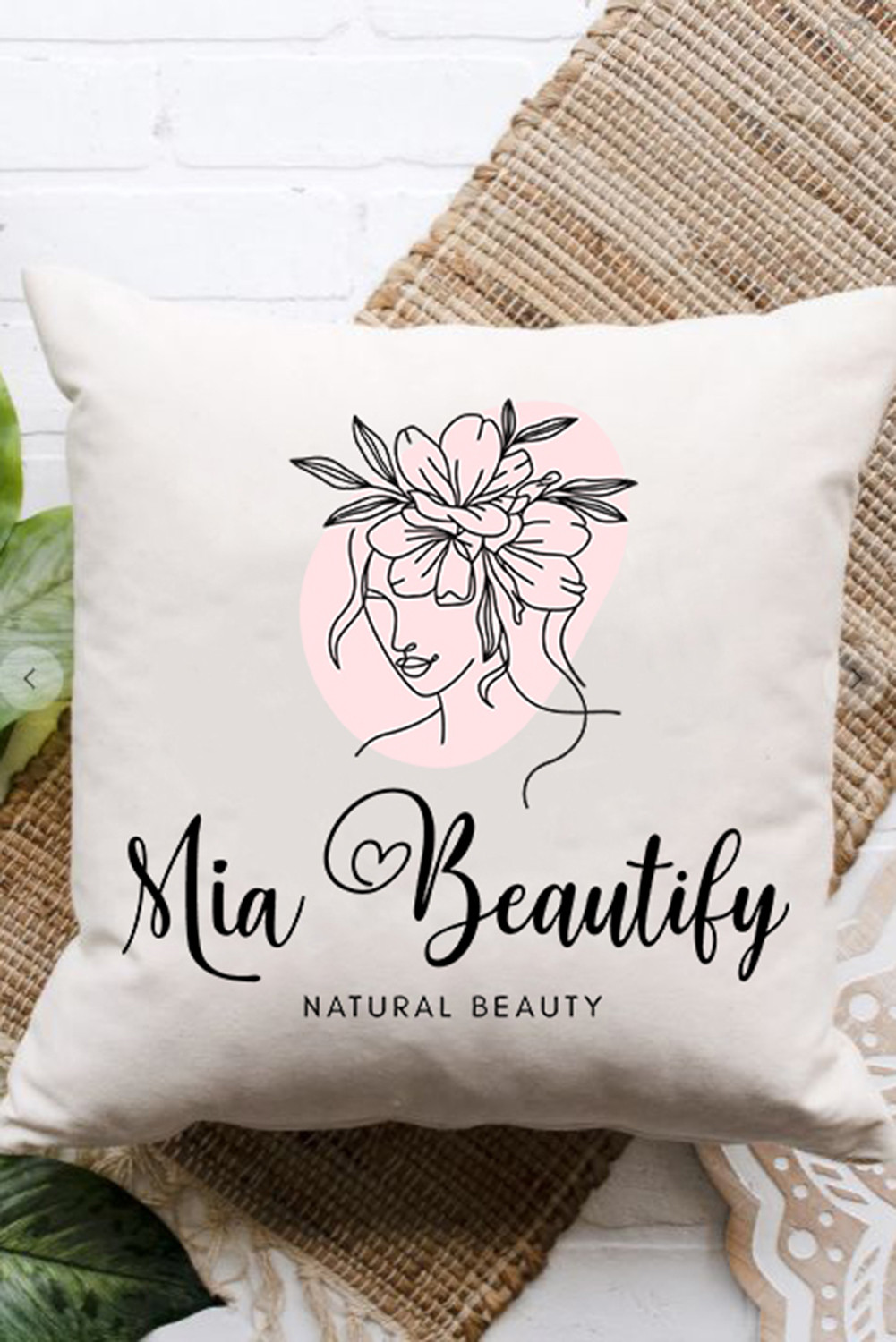 米色 Mia Beautify NATURAL BEAUTY 图案枕套 BH05217
