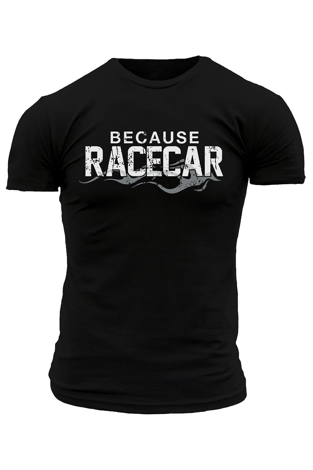 黑色 BECAUSE RACECAR 字母图案印花男式 T 恤 MC2521765
