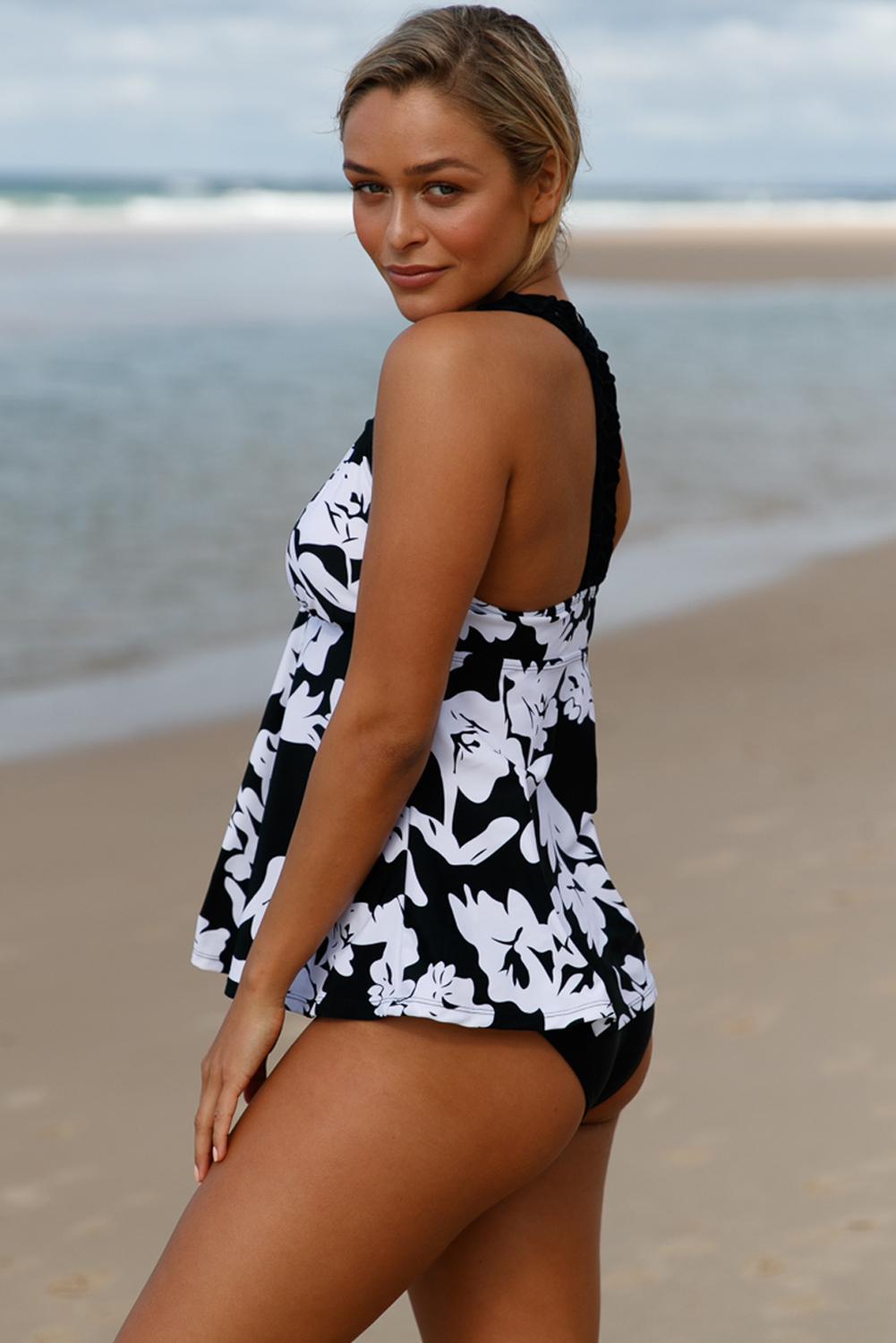 open back tankini with underwire