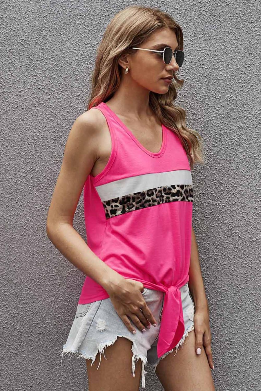 pink leopard tops