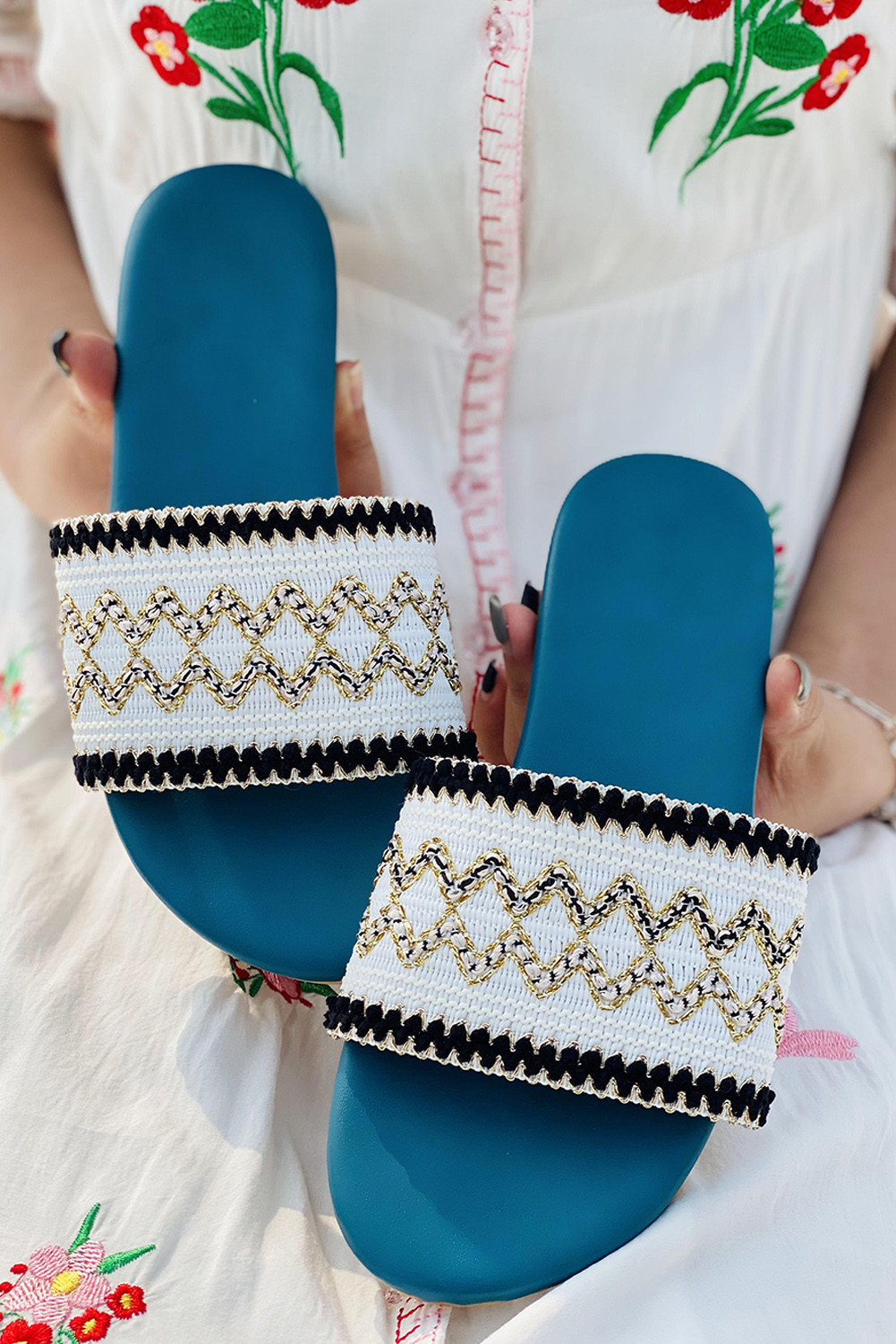 glitter white sandals