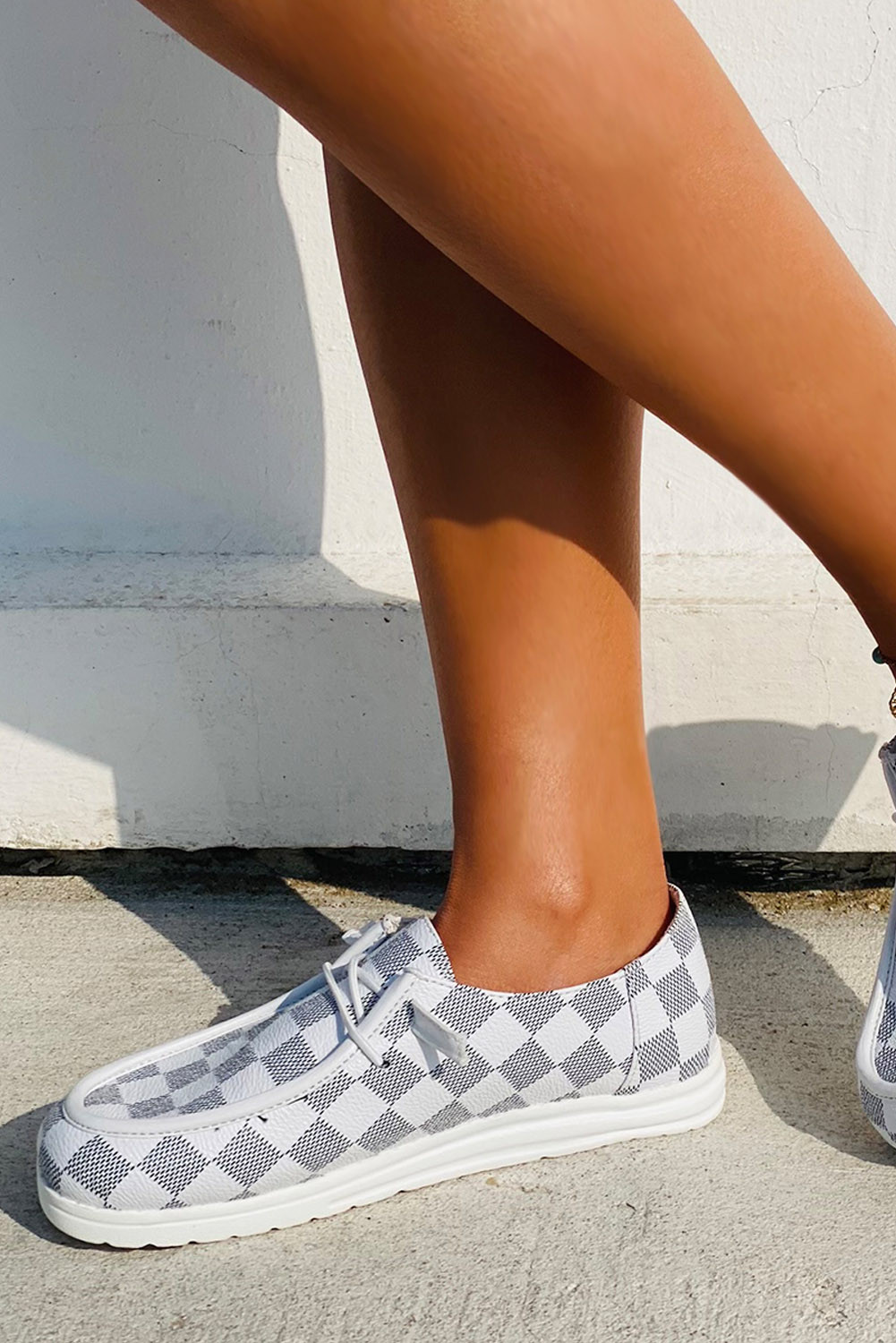 checkered boat shoes